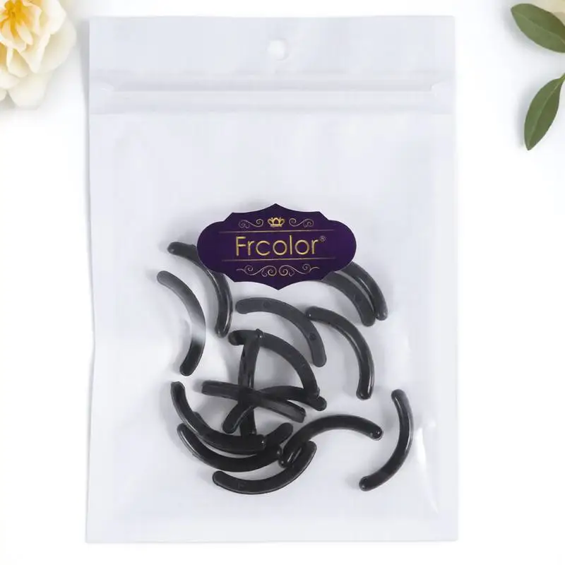 16 strisce di silicone nere per cuscinetti di ricambio elastici per piegaciglia, nessun danno alle ciglia, mascara a prova di sbavature