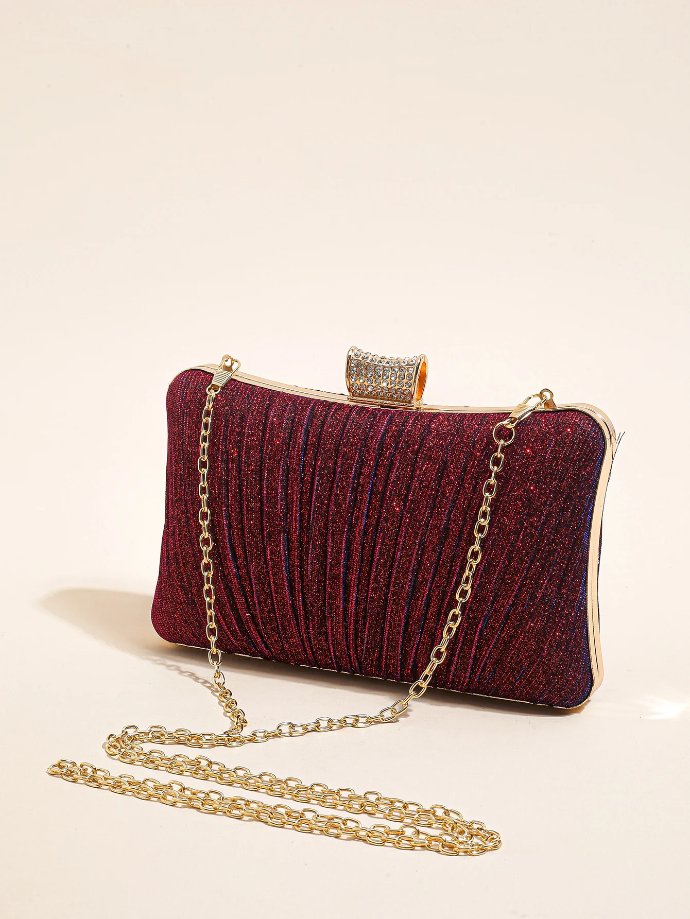 Sparkling Clutch Purses Bride and Bridesmaid Handbag Elegant Detachable  Chain Evening Bag for Women Club Party