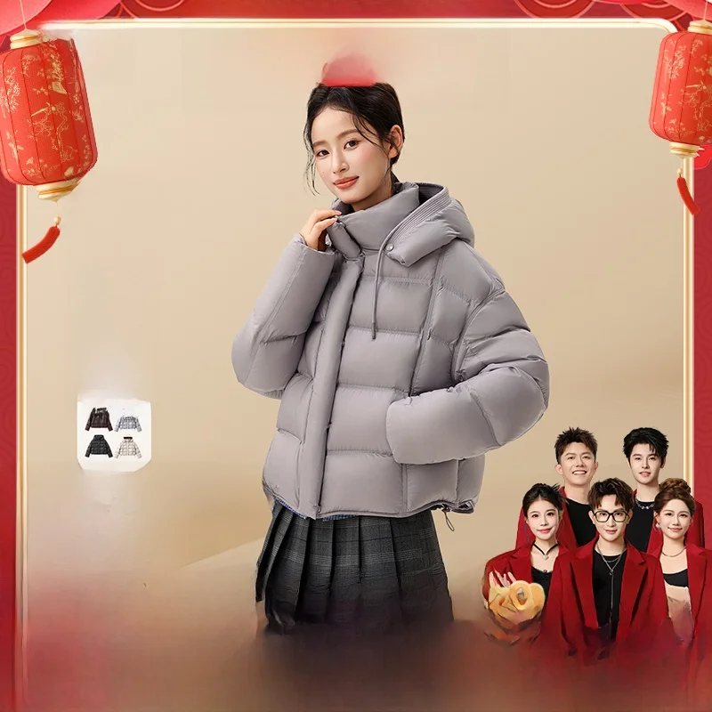 

Женская утепленная куртка-пуховик с капюшоном из вельвета, свободного кроя, повседневная, утолщенная, зимняя, брендовая