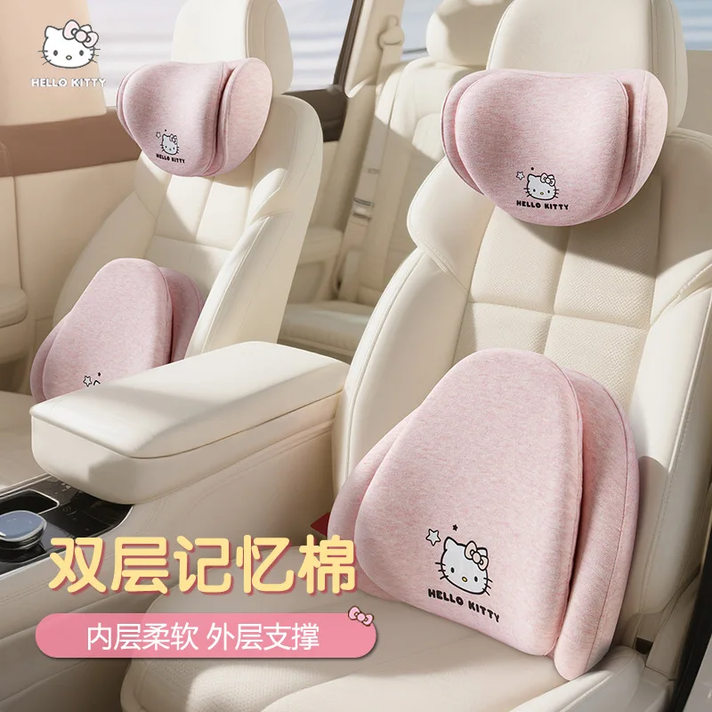 

High Quality Memory Cotton Car Neck Pillow Waist Support Pad Headrest Waist Pillow Car Seat Back Cushion Driver Lumbar Cushion
