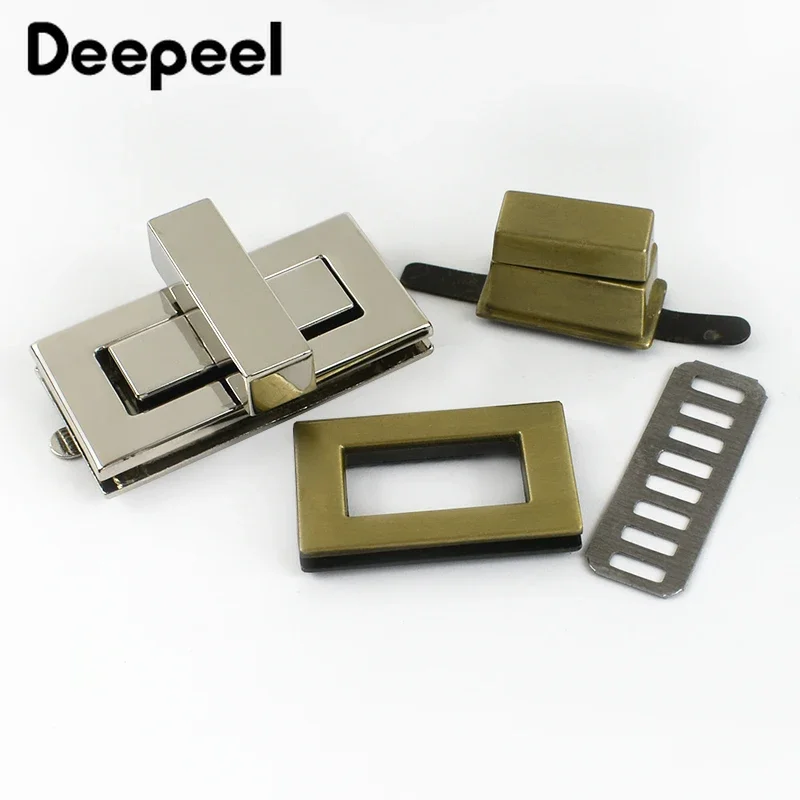 5Pcs Deepeel Metal Bag Lock Buckle Turn Twist Locks Clasp Handbag Purse DIY Hardware Closure Buckles Bags Latch Part Accessories