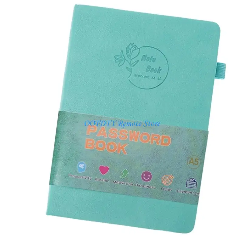 Waterproof Password Notebook with Elastic Band Portable Address Book for Confidential Notes Storage Contact Management