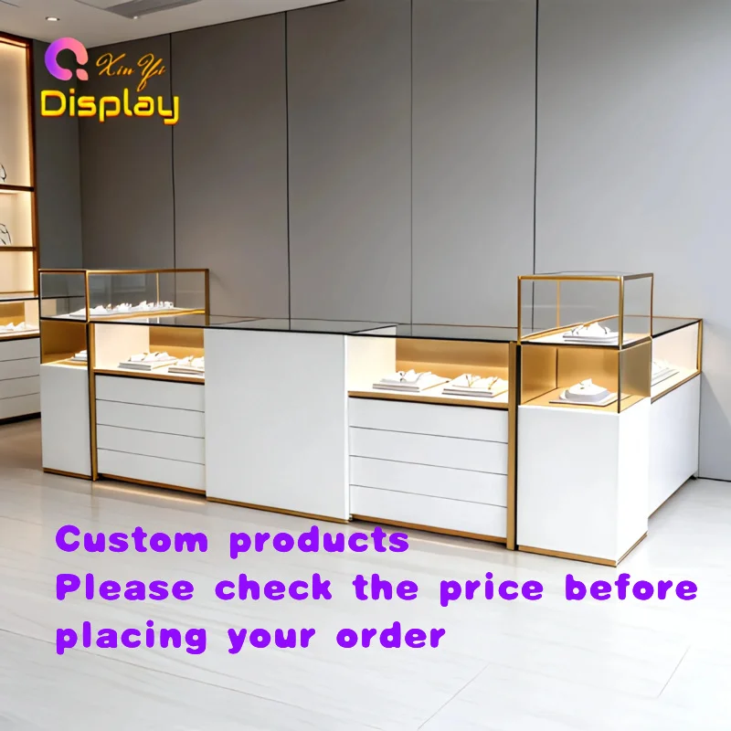 custom.Custom Design Stainless Steel Jewelry Display High Brightness LED Lock Eco-Friendly Durable Commercial Reta