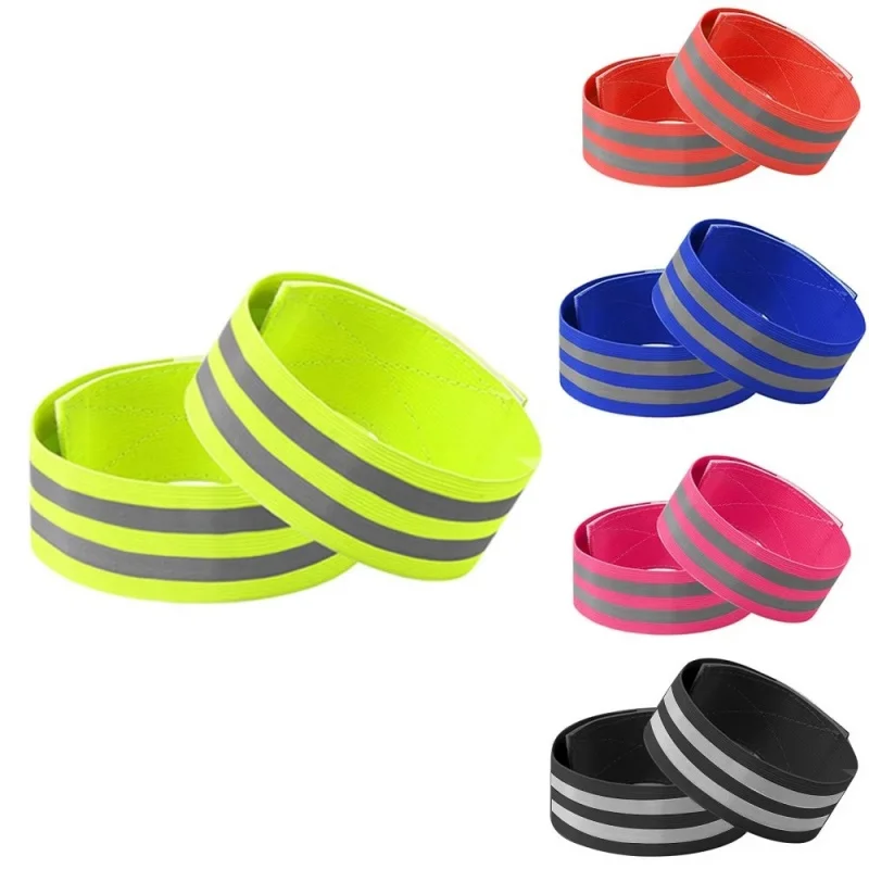 

High Reflective Bands Elastic Armband Wristband Ankle Straps Safety Reflector Tape Motorcycle Clothing For Night Biking