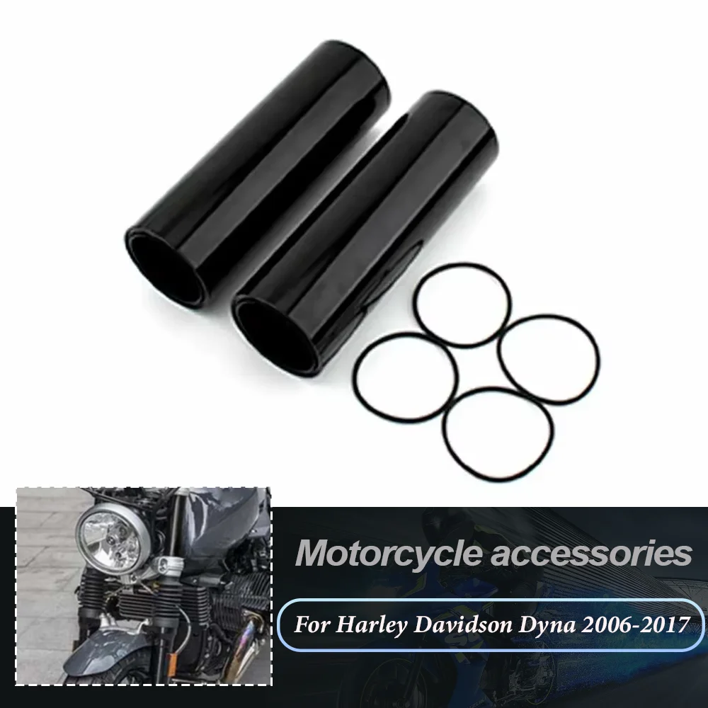 For Harley Davidson Dyna 2006-2017 Motorcycle Upper Fork Boots Slider Shock Absorber Cover Black 182MM