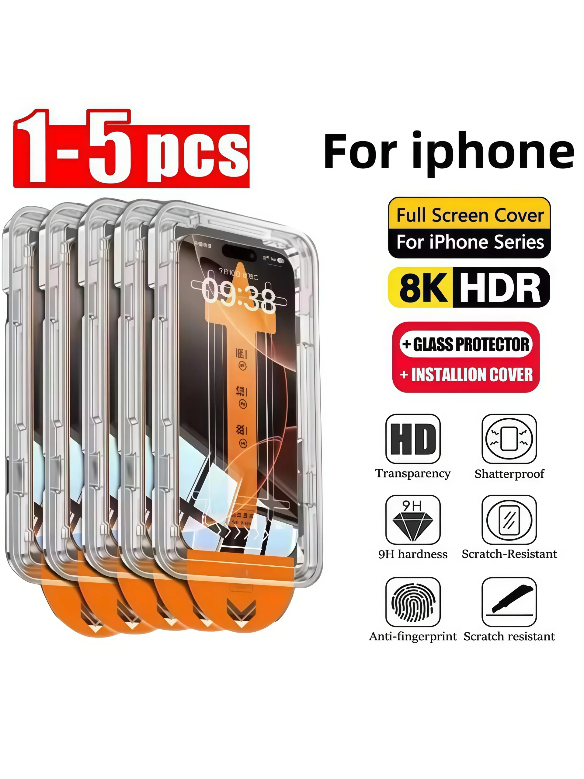 1-5PCS Stofvrije installatie High-Definition gehard glas voor iPhone 17 Pro Max 16 15Pro 14 Plus 13 12Mini 11 XR 17 Luchtglas - afbeelding 2