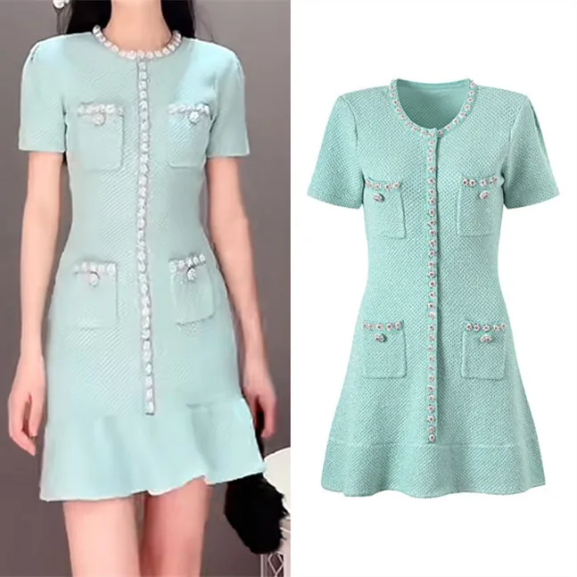 تنورة Nappa Fi-Tail ort Dr Embitteredenn Thousand-Specs Premium Knights محبوكة ملابس ربيع البحر المرجاني