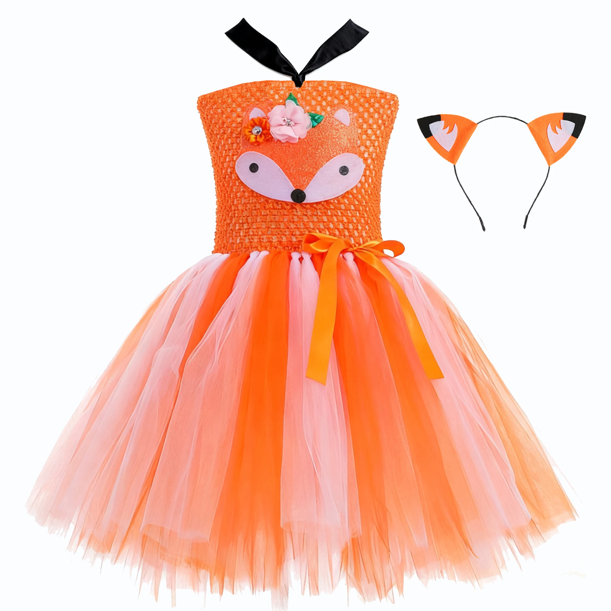

Girls Carnival Fox Nick Cosplay Tutu Dress Kids Orange Fur Tutu Dress Children Cartoon Gauze Dress Girl Easter Show Costume ZZ12