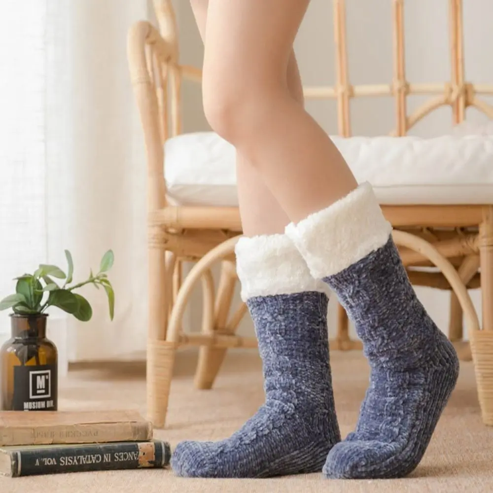 Snow Socks Thickened Thermal Cashmere Socks Velvet Solid Color Floor Socks Woven Sleep Socks Home Use