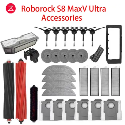 Roborock 로봇 진공 청소기 액세서리, S8 MaxV 울트라 G20s, 걸레 Choth 진공 백, 사이드 브러시 필터, 교체 가능한 예비 부품 