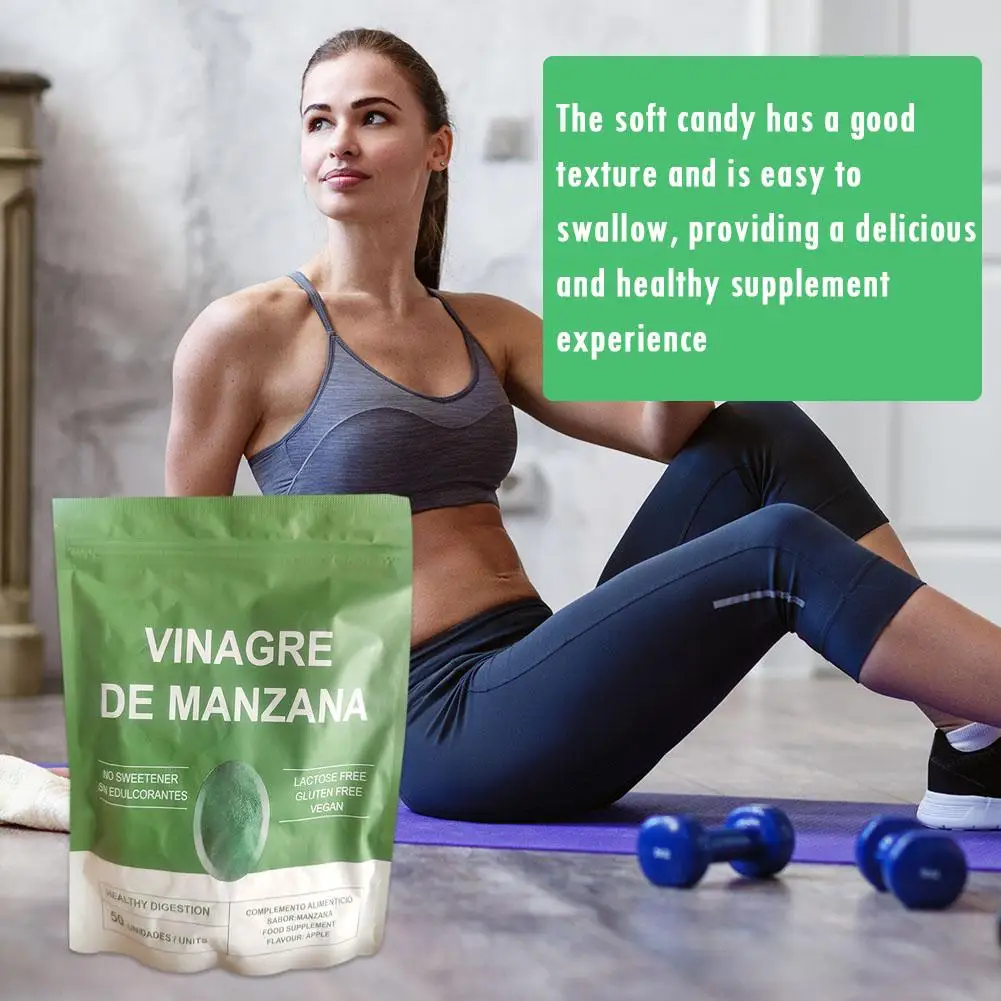 50pcs/bag Apple Gummy Supplement Vitamin Care Immune And Digestive System Health For Adults&Kids