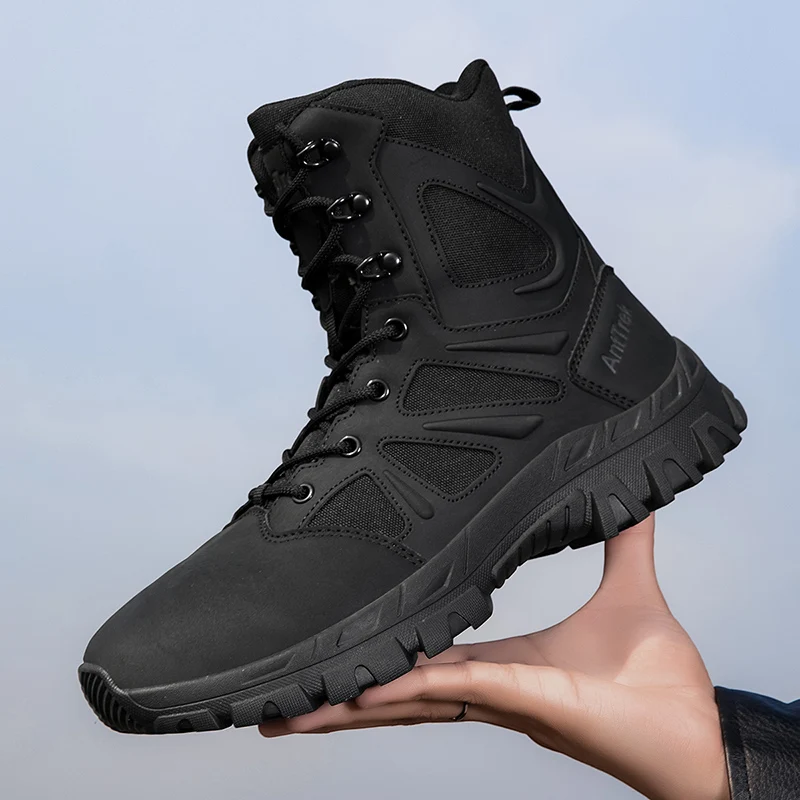 Men Army Boots Waterproof Safety Work Male Tactical Boots Rapid Response Climbing Hiking Shoes Lace Up Anti-Slip Hunting Boots view 4