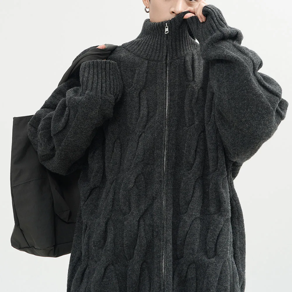 

Comfortable Men Jacquard Sweater Casual Wear Black Fashion High Street Solid Color Pattern Brand New Condition Male Applicable