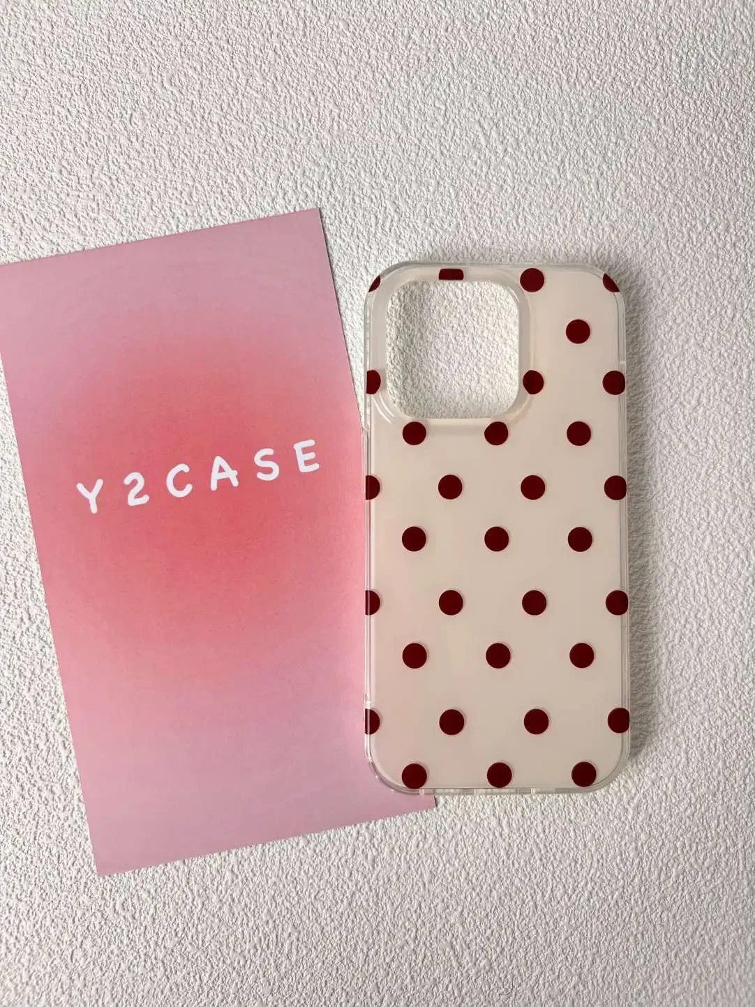 Full Screen Red And White Polka Dots Simple Phone Case For iPhone 16 15 14 13 12 11 Pro MAX 14 15 16 Plus Y2K Shockproof Cover