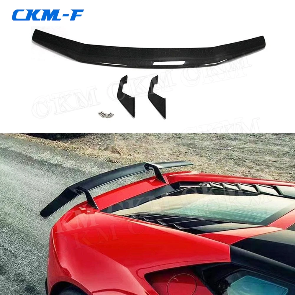 

Carbon Fiber Car Accessories Rear Trunk Spoiler FRP Unpainted Black Lip Wings Case For Lamborghini Huracan LP580 LP610 2014-2018