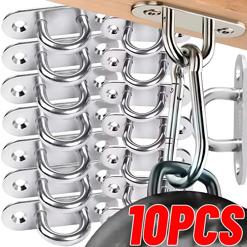 Image of M5 M6 Edelstahl-Ösenplatten, längliche Ösenhaken, Hochleistungs-Wand- und Deckenhalterungen für Boote, Marine-Hardware, Hängematten