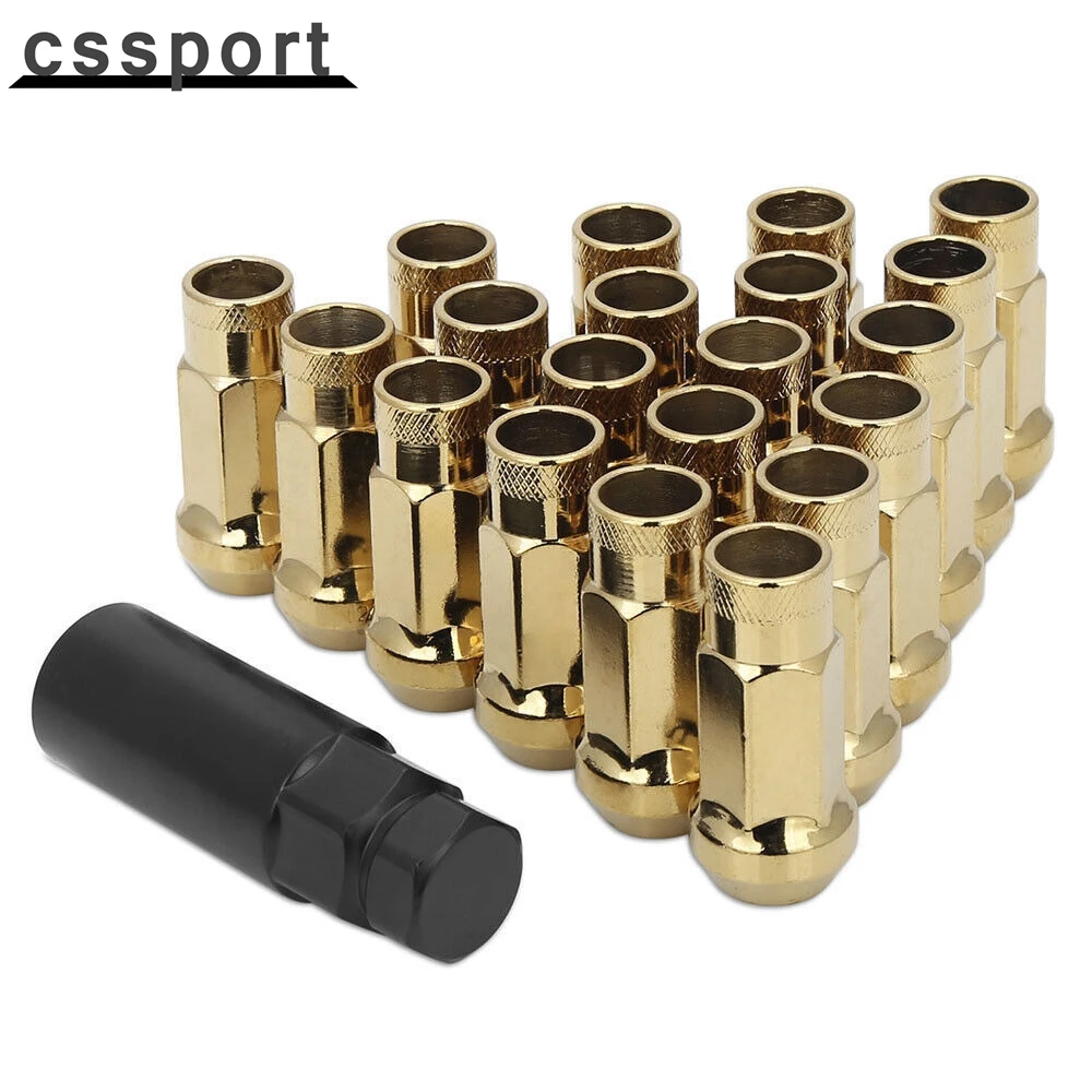

20pc 48mm Steel Wheel Lug Open End Extended Nuts Set M12x1.5mm + Key For Honda