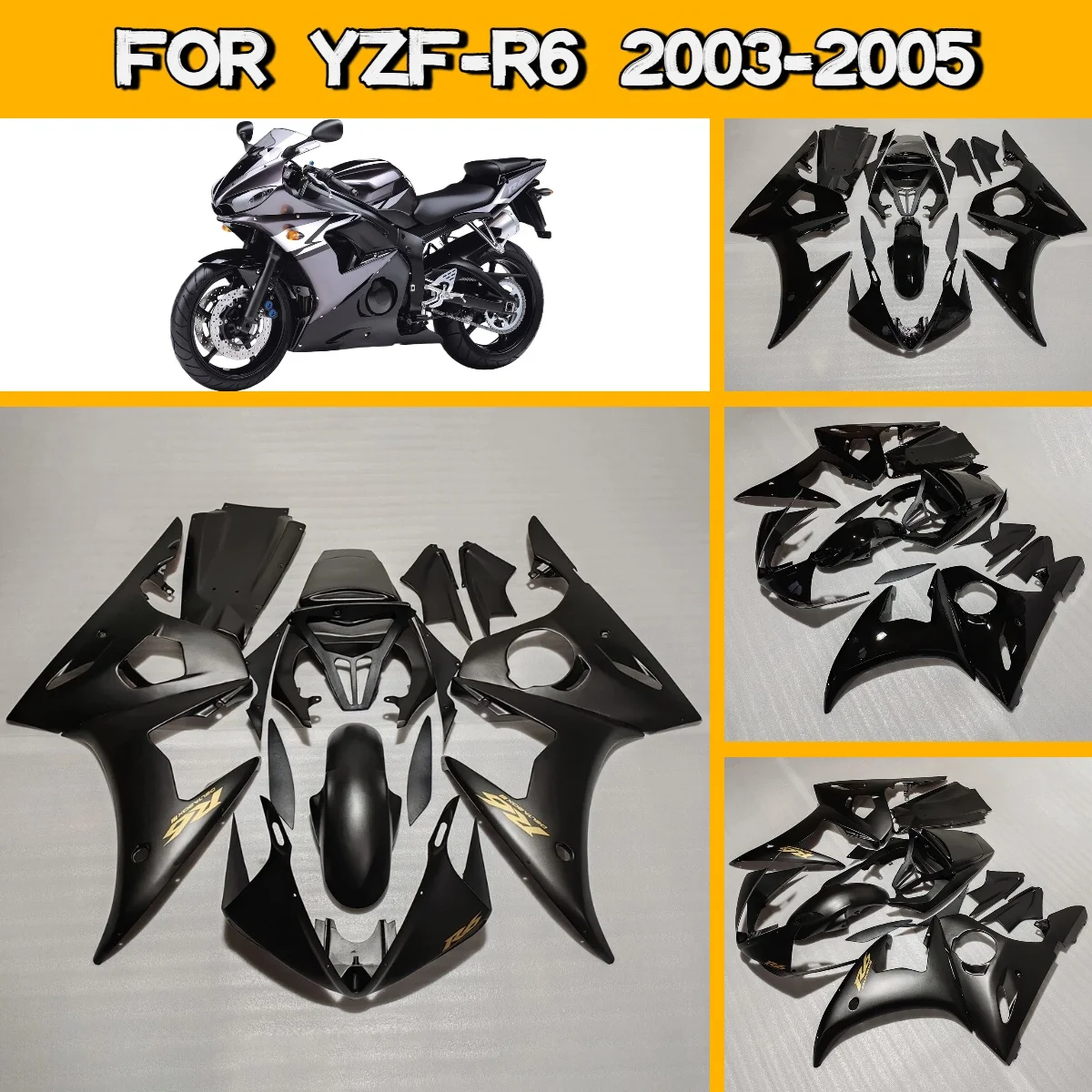 

Комплект полных обтекателей (обвес) из ABS-пластика для Yamaha YZF R6 2003-2005 годов, на замену, на заказ
