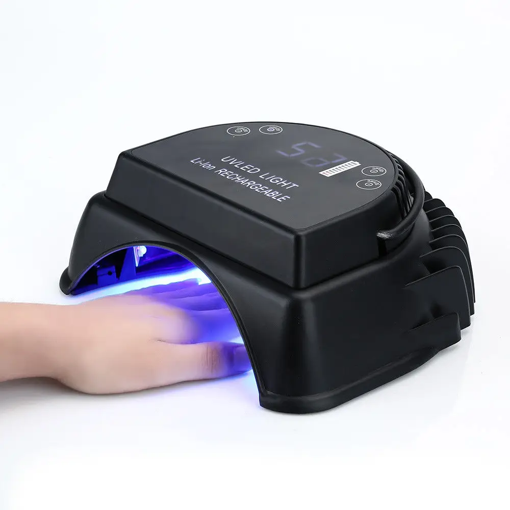 Low Price Rechargeable Nail Dryer 64w Uv Led Nail Lamp  with Screen Black