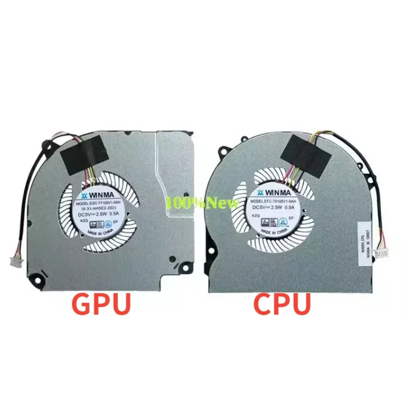 Laptop CPU GPU Cooling Fan EGC-77100V1-0AH For Hasee Z7M-CT5NA Z7M-CN7NA Z7M-CT7NK T58-V 6-31-NH5E2-202