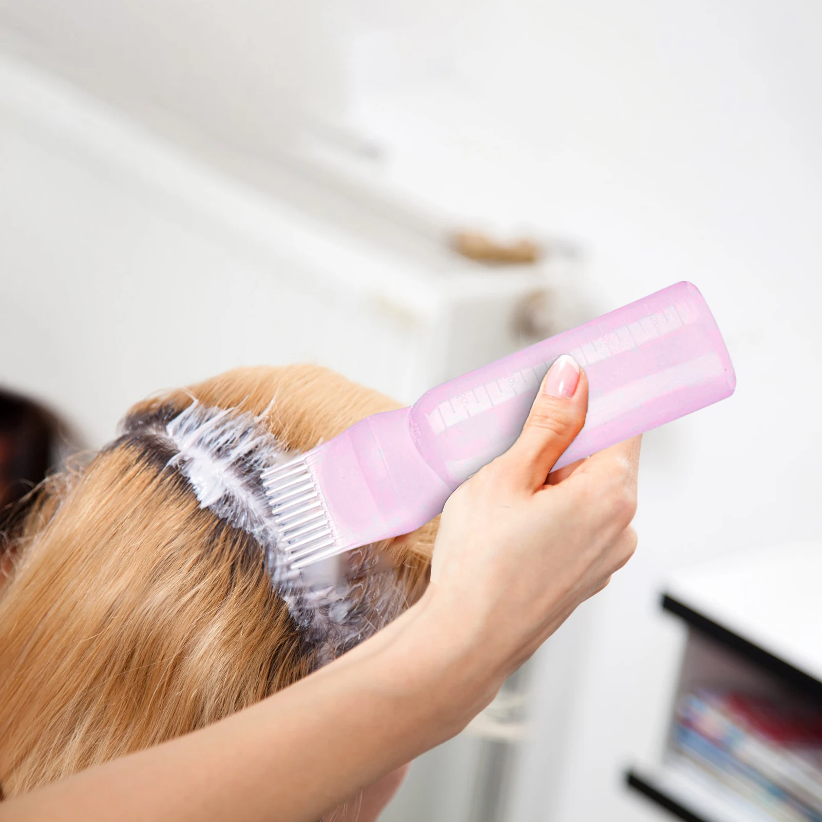Haarfärbekamm-Flasche, Haarfärbekamm-Applikator, tragbare Haarfärbemittel-Farbkammflasche mit Skala für den Innenbereich, langes Haar – Detail 5