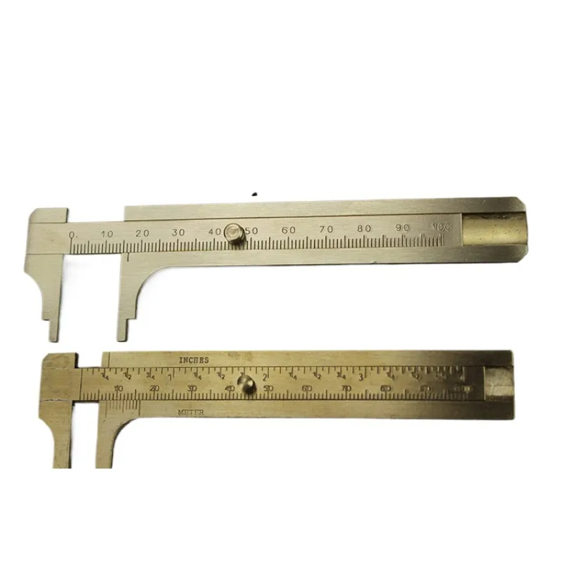 Portable Mini Brass Caliper Single Double Scale Vernier Measuring Tool for Handicraft