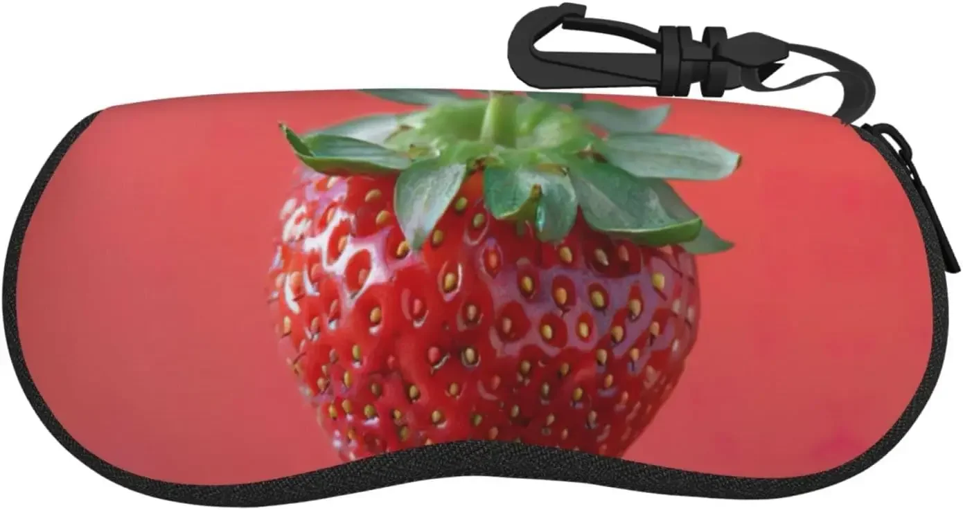

Strawberry Print Sunglasses Soft Case Ultra Light Neoprene Zipper Eyeglass Case for Men Women,For Glasses,Sunglasses
