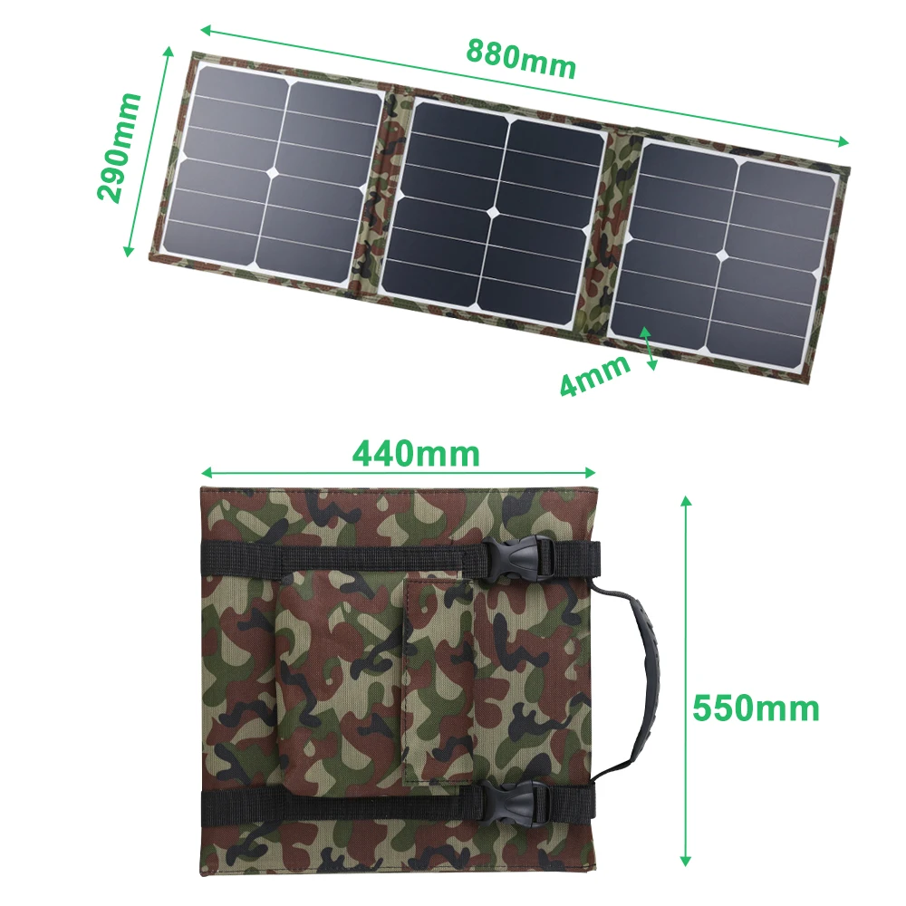 Sunpower 40W Portable Solar Panel Monocrystalline Foldable Solar Charger for Cell Phone with Fast charging QC3.0 Type C