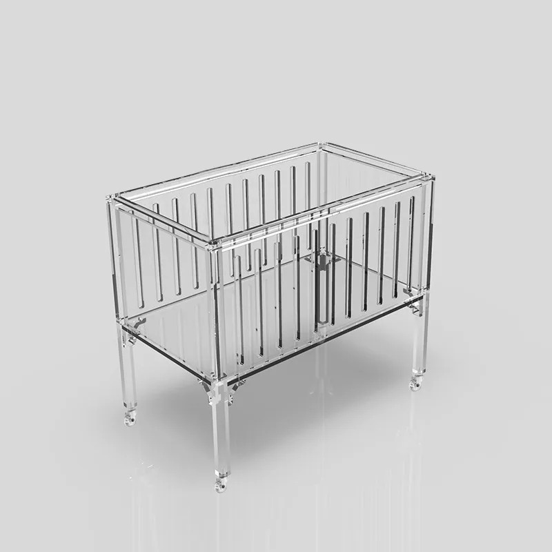 Transparent acrylic crib guardrail Chinese design style crib, suitable for driving wheels for young children