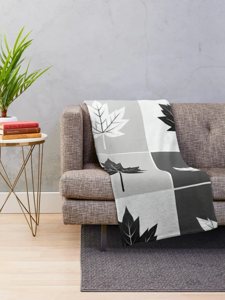 A sleek, modern checkerboard pattern design with black and white maple. Throw Blanket Decorative Sofa Furry Blankets