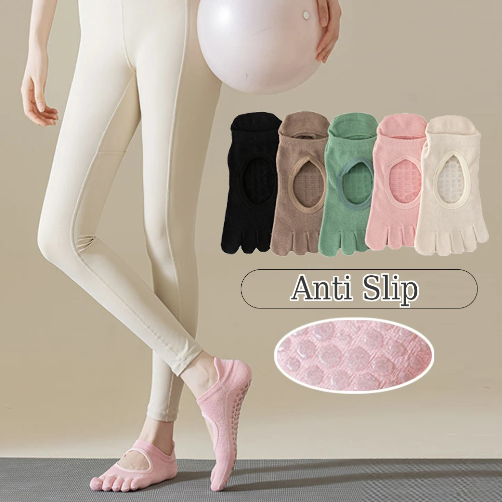 

Yoga Socks for Women toe socks non slip Pilates class Hollow out Breathable anti-slip socks five fingers aerobics cotton socks