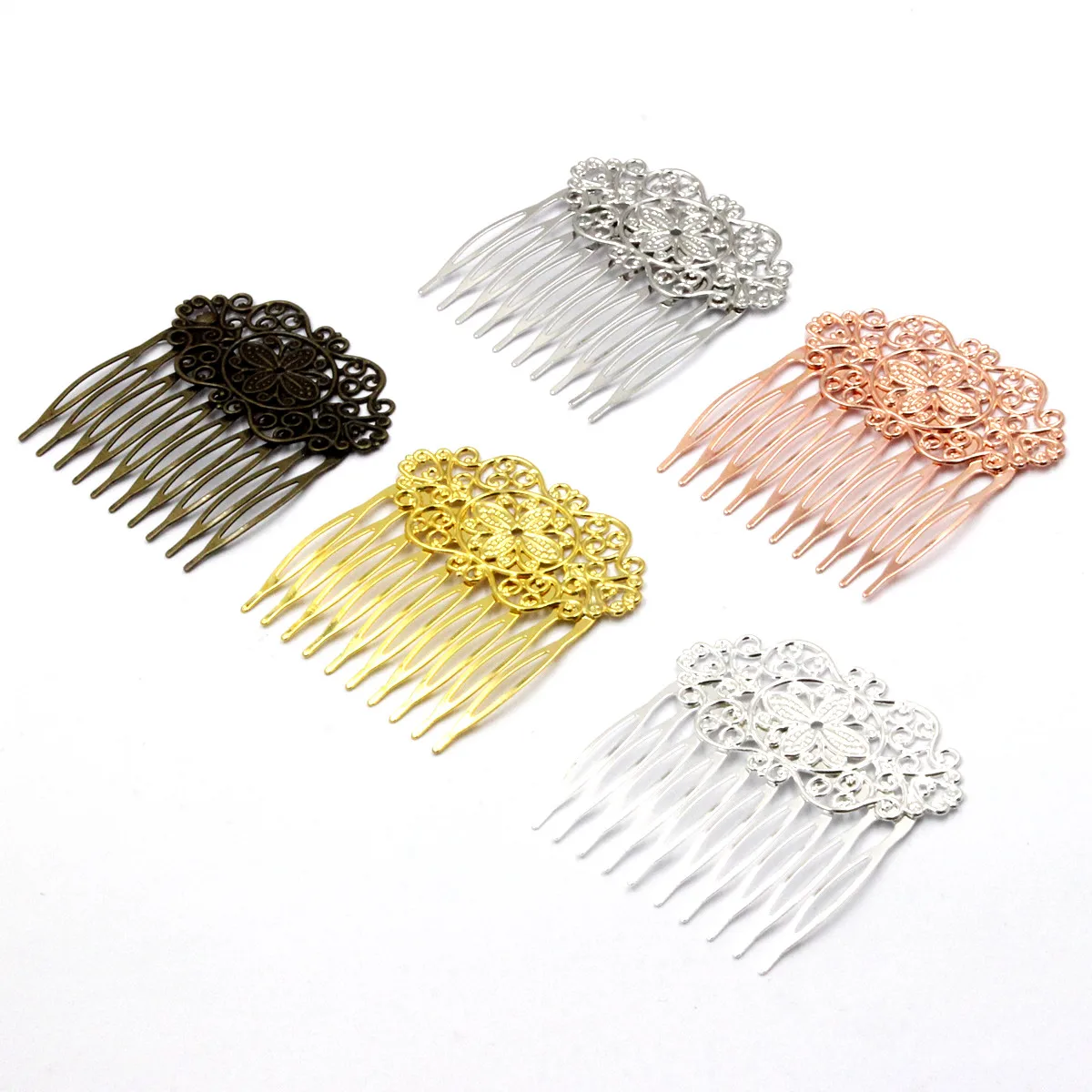 Copper Fashion Hair Snap Clips Accessories Symmetrical flower Women Head Hairgrips Barrettes Headdress 56x57mm 1PC K06328
