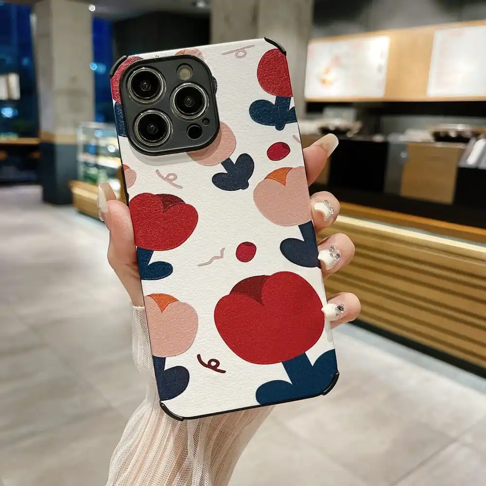 Ins Fashion Colorful Tulip Flowers Phone Case for IPhone 11 12 13 14 15 Pro Max X XR XS 7 8 Plus Soft Veneer Protective Cover