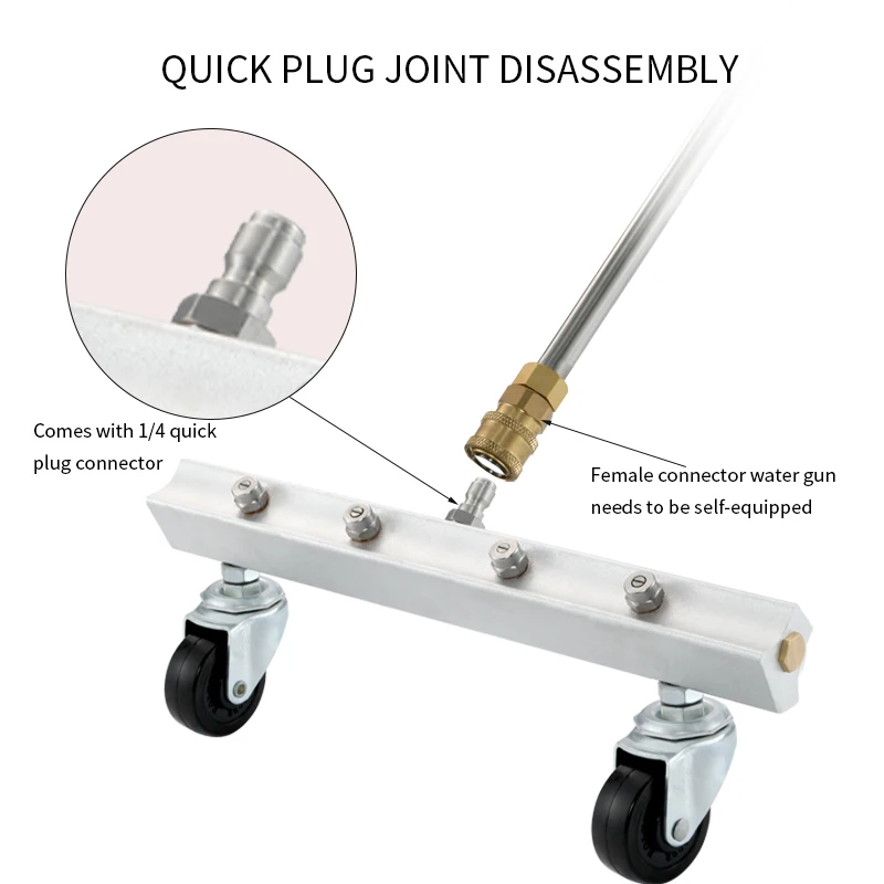 Multifunctional 4 Nozzle Car Chassis Cleaning Device And Road Washer Device For High Pressure Washer With 50cm Rod