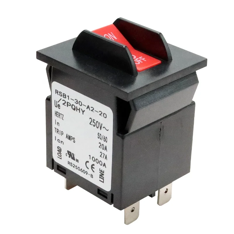 Interruptor protector de sobrecarga electromagnética de 4 polos 20A, interruptor de sobrecorriente hidráulico para productos MV y HV