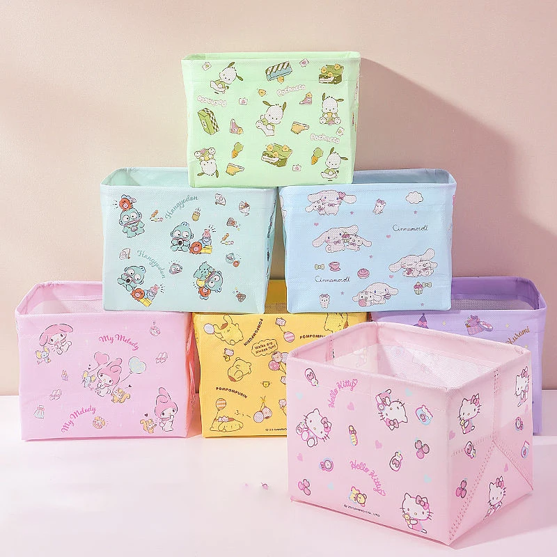 

3Pcs Sanrio Kawaii Hello Kitty Anime Storage Box Cinnamoroll My Melody Cartoon Home Organizing Case Girls Christmas Gifts