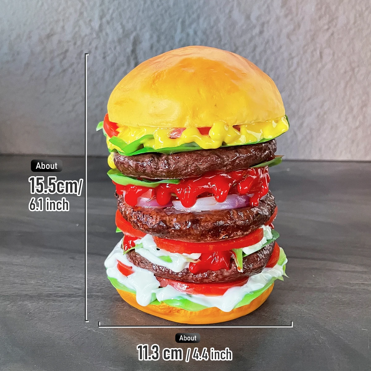 Realistic Fake Hamburger Model PU Material Food Display Prop (1PC) for  Photography Decoration Restaurant Window Display Party - AliExpress 15