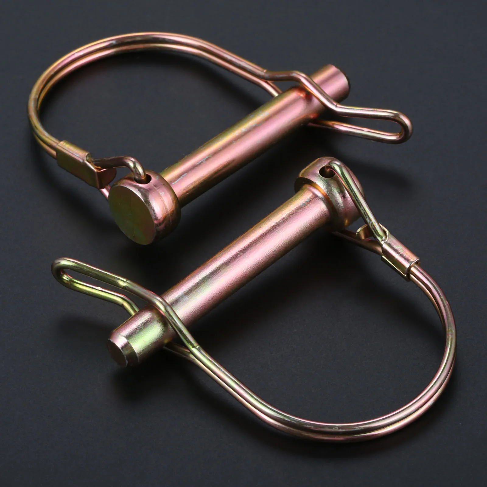 2pcs M8*50mm Steel Coupler Safety Pin 0.32*1.97inch Quick Lock Trailer Truck Bicycle Stroller Cargo Boat Hitch Clip D-Hook Safe