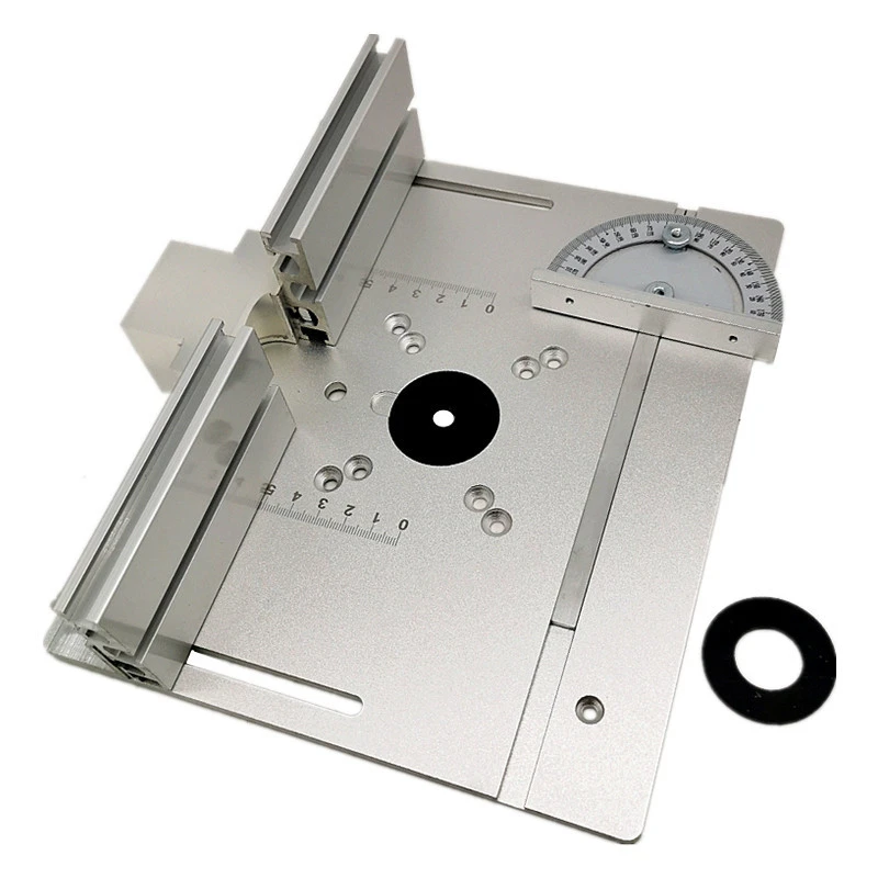 C8 Router Table Flip Over Plate Aluminum Alloy Double Hole Bakelite Milling Mini Table Saw Panel Woodworking Fence Push Ruler