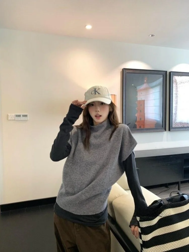 

Повседневный свободный комплект вязаного свитера ort Sve, женский утягивающий базовый топ, модный зимний ансамбль Quali