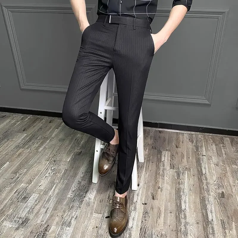 Trend Thin Stretch Skinny Summer Trousers for Men Sale High Quality Plus Size Fashion 2024 Casual Pants Man Designer Harajuku