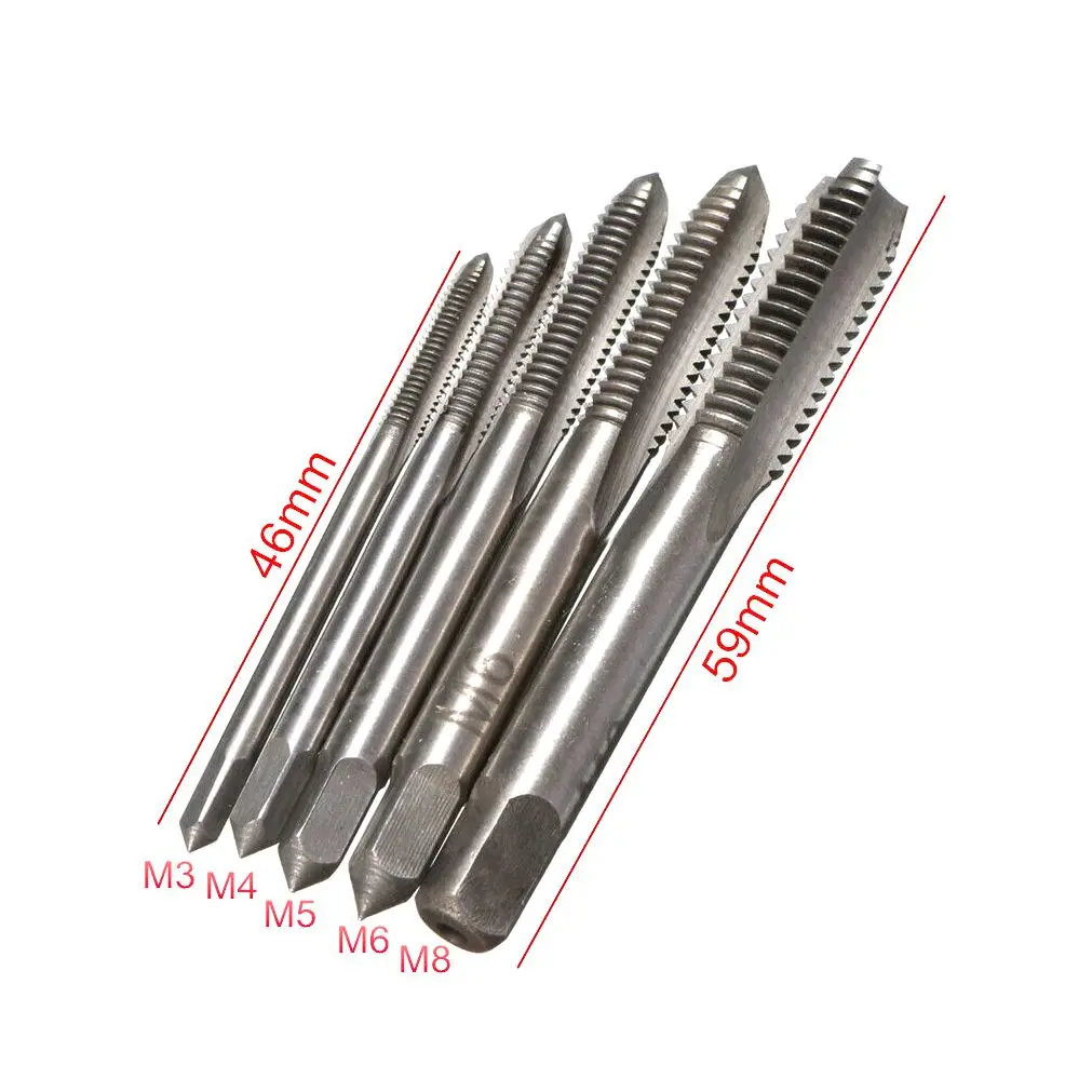 Máquina HSS con punta en espiral, tornillo recto estriado, rosca de mano, brocas de grifo, M3, M4, M5, M6, M8