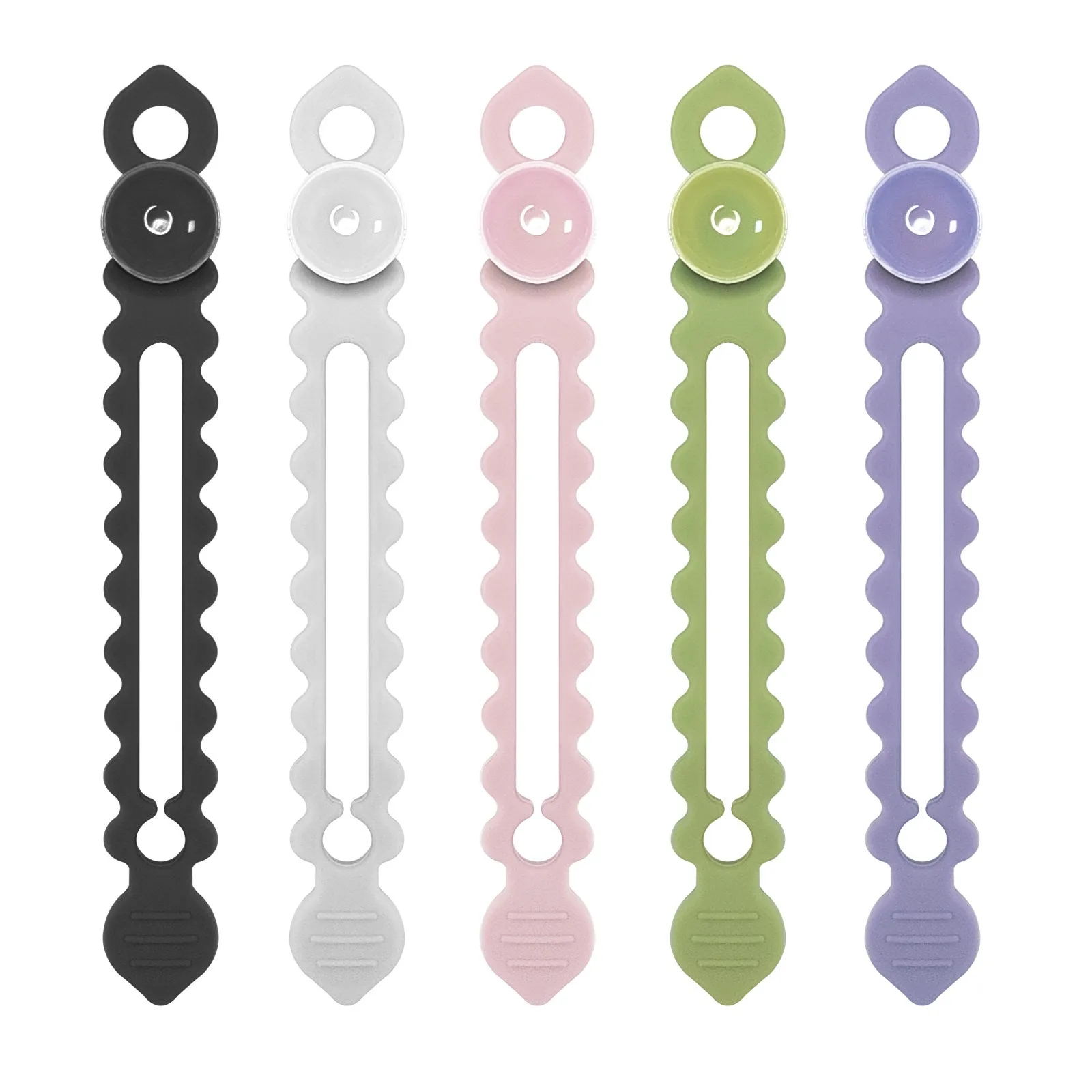 Silicone Cable Straps for Phone Mouse Headphone Charger Wire Organizer Storge Cable Tie Bobbin Winder Earphone Clips Straps Cord