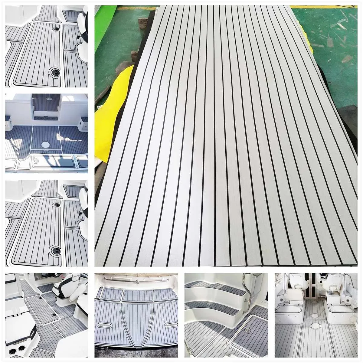 Self-Adhesive EVA Foam Boat Marine Boat Flooring Faux Teak Decking Sheet Pad 2400x900x6mm Car Boat Floor Mat Marine Accessories