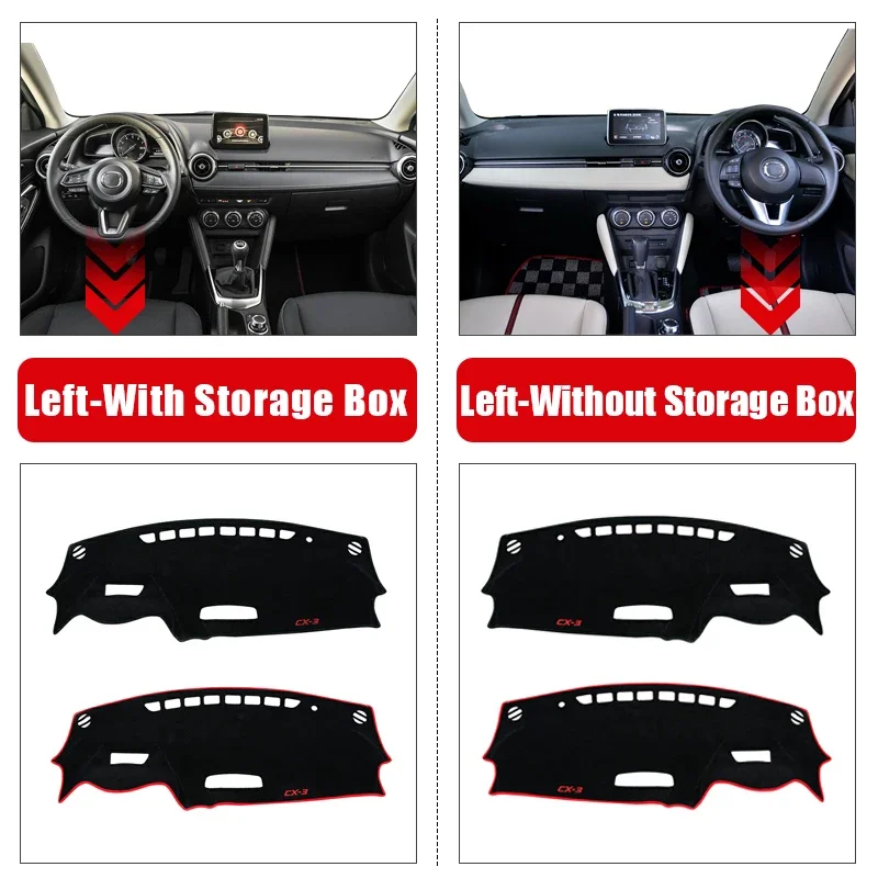 Car Dashboard Cover Avoid Light Mat Anti-UV Carpets For Mazda CX-3 CX3 CX 3 2014 2015 2016 2017 2018 2019 2020 2021 2022 2023