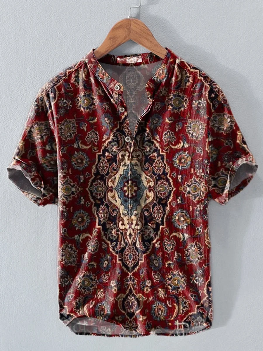 2025 New Floral Pattern Art Printing high-quality shirt, Street Fashion Casual shirt, Comfortable Fabric Breathable And Fast Del