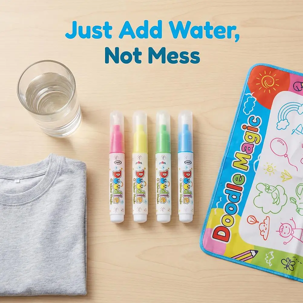 Magic Water Paintbrush for Kids Clear Water Drawing Pen Soft Tip Reusable with Water Addition Educational Toy