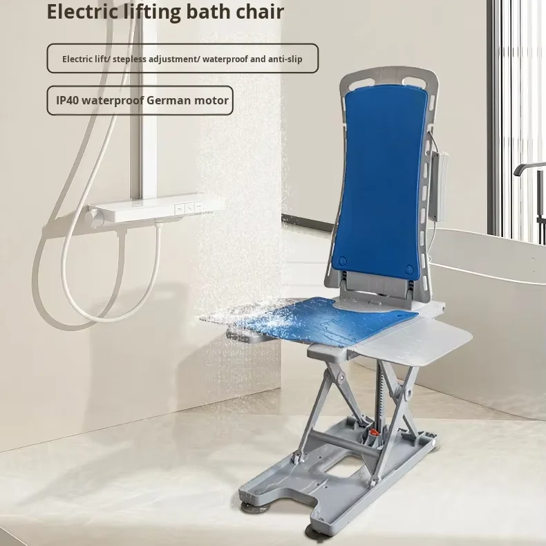 

Cross-Border Electric Lifting Bath Chair Waterproof Non-Slip Bath Stool Elderly Disabled Multi-Functional Folding Contemporary