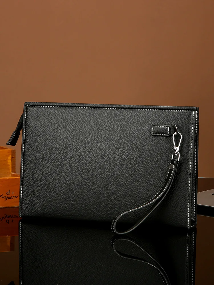 

Fashion Clutch Bag for Men Vintage PU Leather Wallet Card Holder Business Square Hand Porter Briefcase Envelope Portable Bag