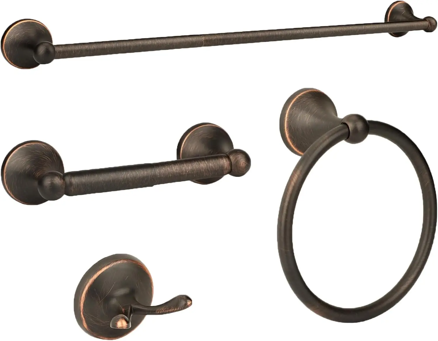 

4 Piece Antique Bathroom Hardware Accessories Set Oil Rubbed Bronze,24 Inch Towel Bar Set,Towel Rack for Bathroom,Bathroom Towel